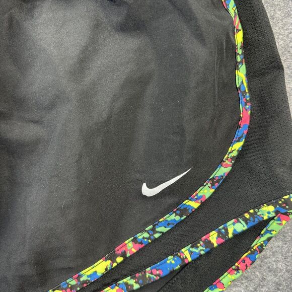 Nike Dri-FIT Running Shorts Womens XL Black Tempo Multicolor Trim Athletic - Picture 2 of 9